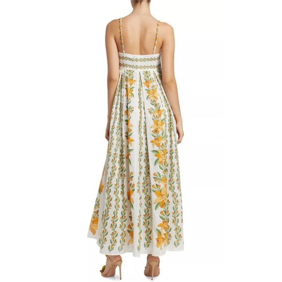 NWT Farm Rio Womens Tropical Lightness Maxi Dress Off White Yellow floral - Picture 4 of 12